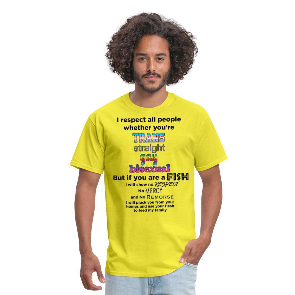 "I Respect All People" - Unisex Classic T-Shirt - yellow