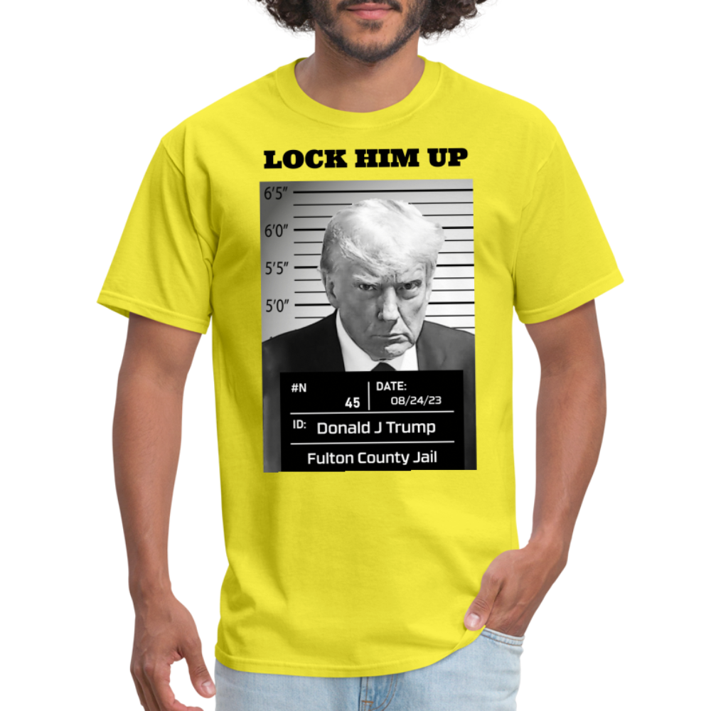 Trump Mugshot "Lock Him Up"- Unisex Classic T-Shirt - yellow