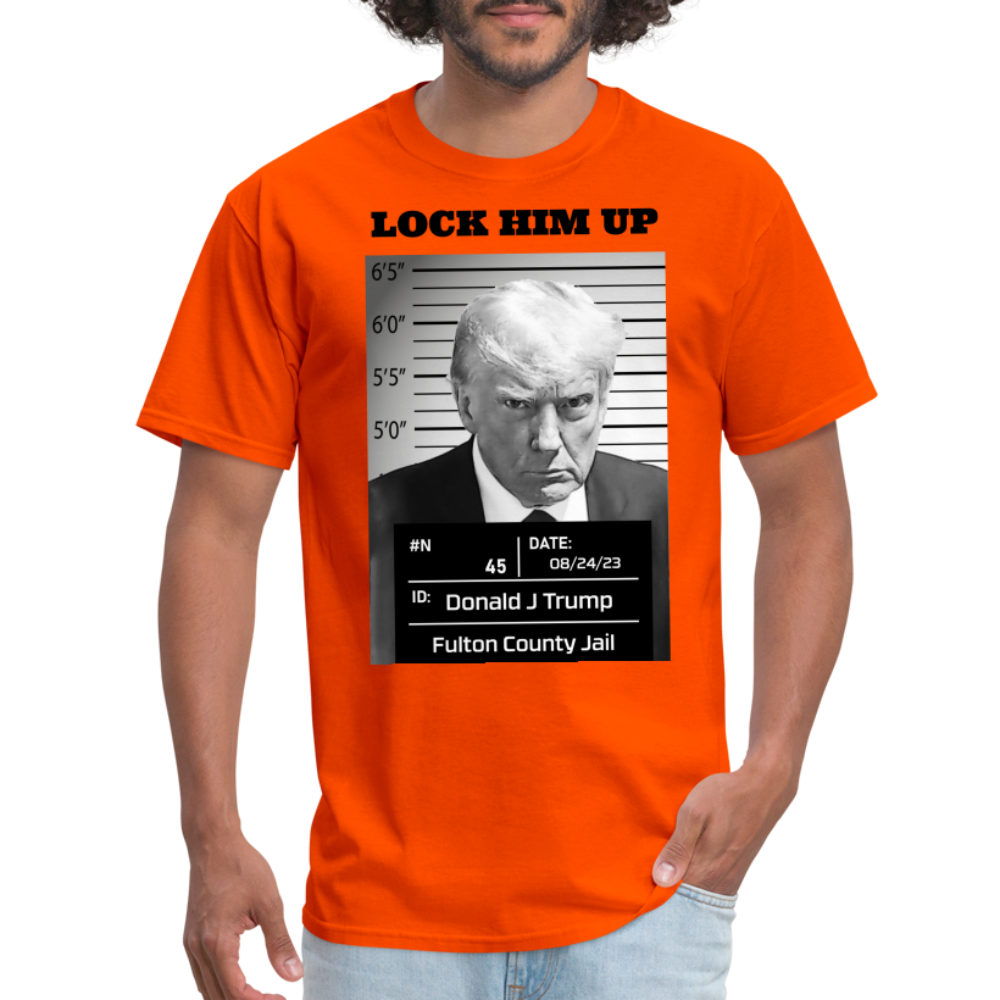 Trump Mugshot "Lock Him Up"- Unisex Classic T-Shirt - orange